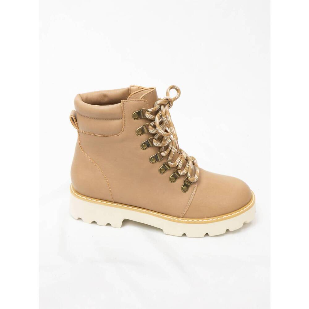 NEW OASIS SOCIETY women's kinsley chunky combat boots in tan